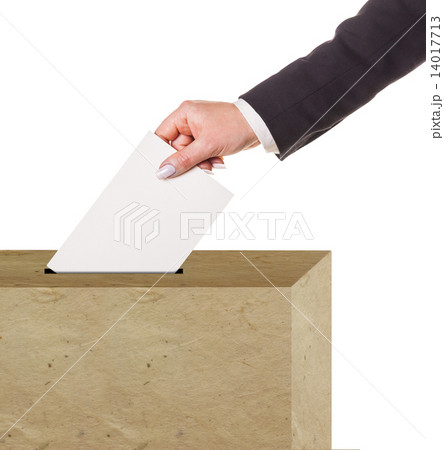 Hand with ballot isolated Hand with ballot isolated 14017713