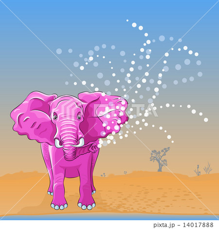 vector of the pink elephant pours water from the trunk vector of the pink elephant pours water from the trunk 14017888