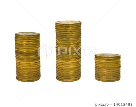 Podium from stacks of coins 14018493