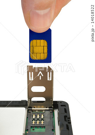 Hand install sim card to mobile phone Hand install sim card to mobile phone 14018522