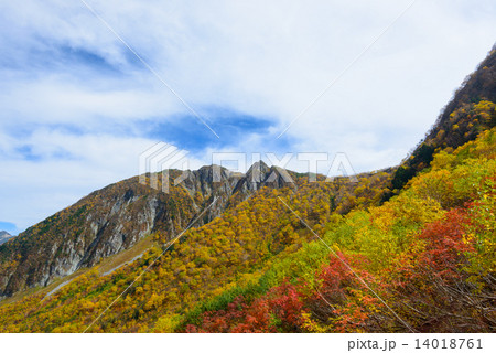 北アルプス 穂高連峰 涸沢カールの紅葉 北アルプス 穂高連峰 涸沢カールの紅葉 14018761