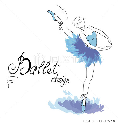 Ballet Dancer, drawing in watercolor style 14019756