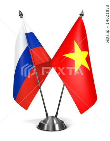 Russia and Vietnam - Miniature Flags. 14021853
