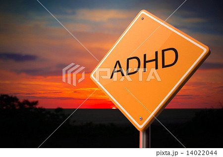 ADHD on Warning Road Sign 14022044