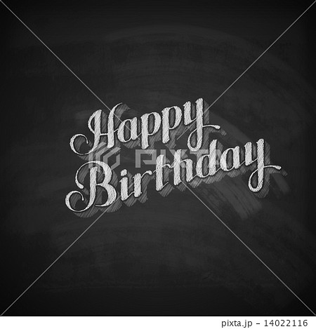 chalk illustration of Happy Birthday emblem chalk illustration of Happy Birthday emblem 14022116