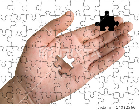 Hand from puzzle without one piece Hand from puzzle without one piece 14022566