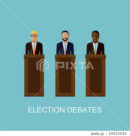 flat  illustration of a speakers. politicians. election debates 14023034