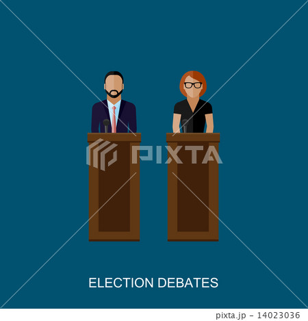 flat  illustration of a speakers. politicians. election debates 14023036