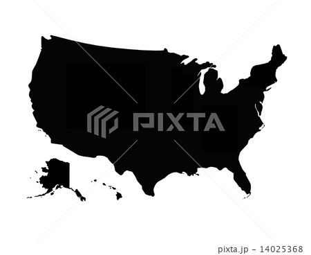 black map of USA 14025368