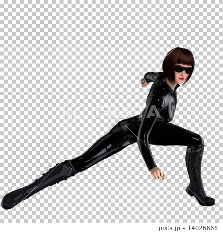 A woman in a leather suit 14026668