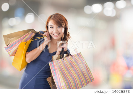 Cheerful shopping woman 14026878