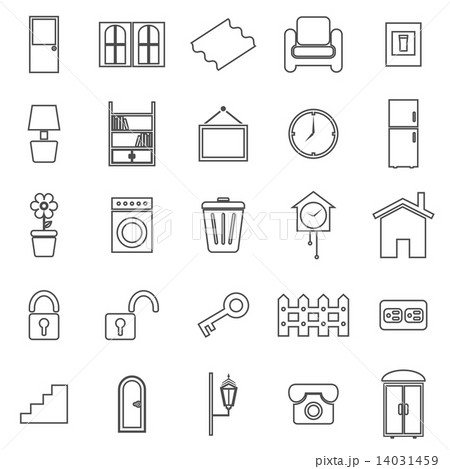 House related line icons on white background 14031459