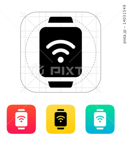 Wireless payment on smart watch icon. 14031549
