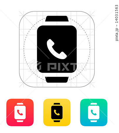 Smart watch call with handset icon. Smart watch call with handset icon. 14031563