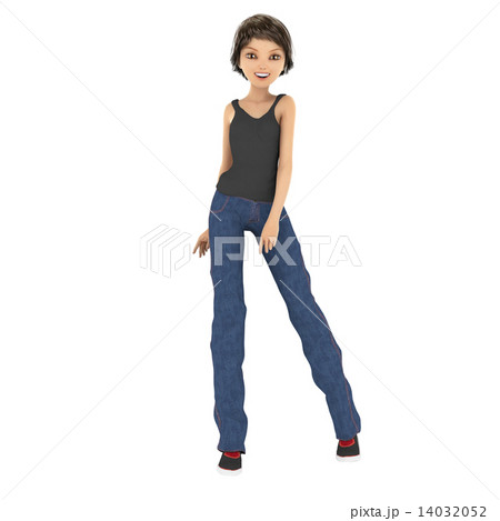ポーズする可愛い女性 ３dcgイラスト素材のイラスト素材