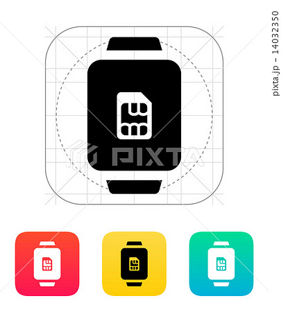 SIM card in watch icon. 14032350