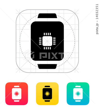 CPU in smart watch icon. 14032351
