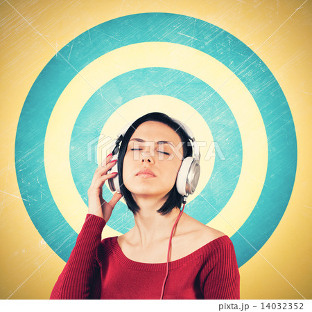 Girl with earphones 14032352