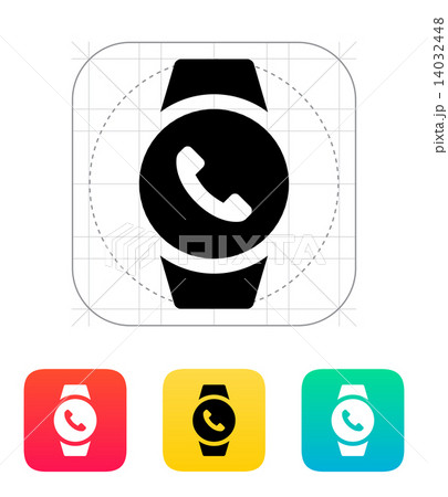 Round smart watch call icon. Round smart watch call icon. 14032448