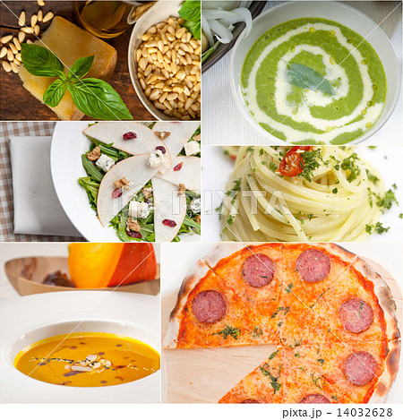 healthy and tasty Italian food collage 14032628