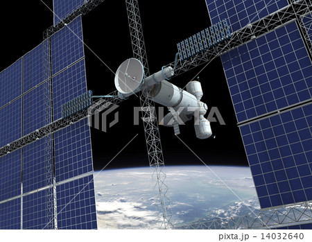 Orbiting space station Orbiting space station 14032640