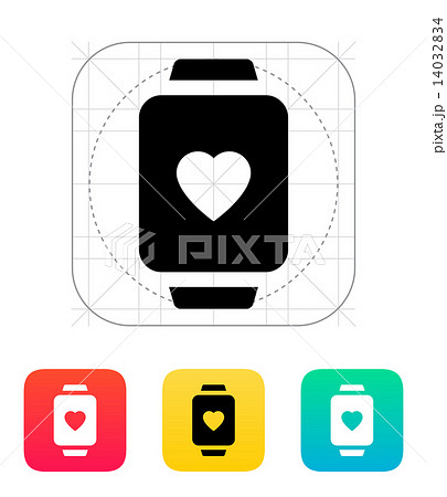 Heart on smart watch icon. Heart on smart watch icon. 14032834