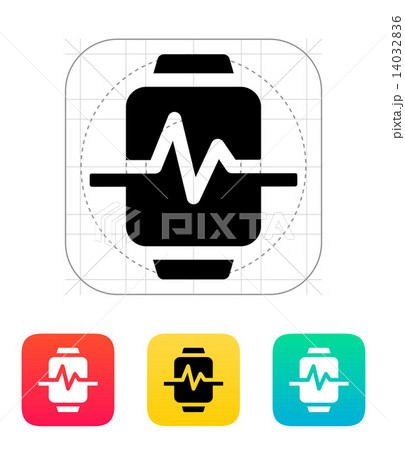 Pulse on smart watch icon. Pulse on smart watch icon. 14032836