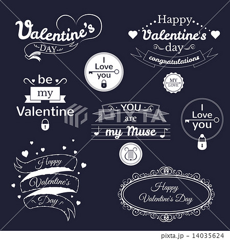 Valentine's Day typography set, vector illustration Valentine's Day typography set, vector illustration 14035624