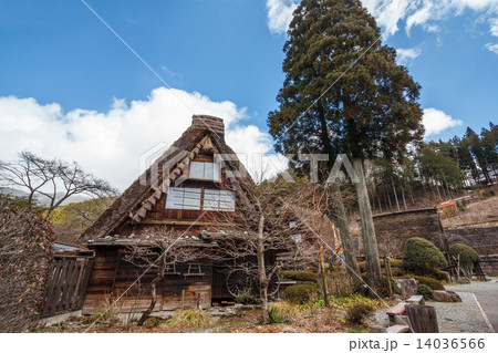 下呂温泉合掌村　旧岩崎家と夫婦杉 14036566