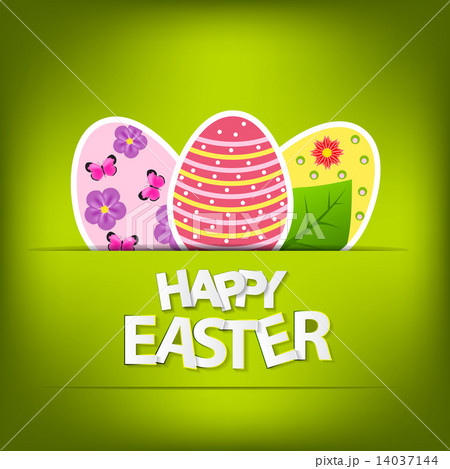 Happy Easter Spring Background Vector Illustration 14037144