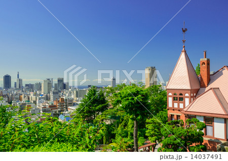 風見鶏の館と神戸市街 風見鶏の館と神戸市街 14037491
