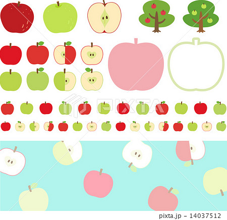 かわいいリンゴの素材のイラスト素材 14037512 Pixta