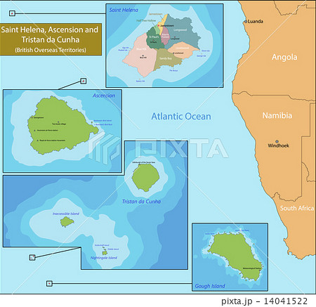 Saint Helena, Ascension and Tristan da Cunha map 14041522