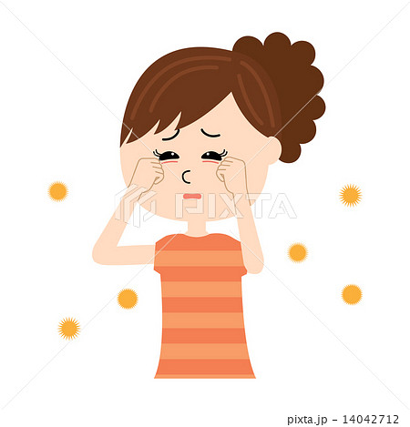 アレルギーに苦しむ若い女性 目のかゆみ アレルギーに苦しむ若い女性 目のかゆみ 14042712