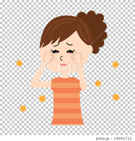 アレルギーに苦しむ若い女性 目のかゆみ アレルギーに苦しむ若い女性 目のかゆみ 14042712