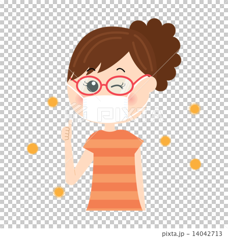 A young lady who wears masks and glasses and measures allergies A young lady who wears masks and glasses and measures allergies 14042713