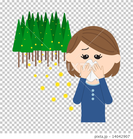 A pollen woman and a cedar pollen runny nose 14042907
