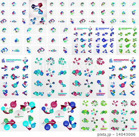 Mega collection of abstract shapes infographics 14043006
