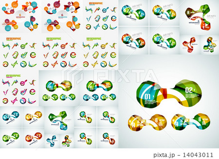 Mega collection of abstract shapes infographics 14043011
