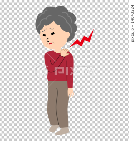 An elderly woman suffering from stiff shoulders 14043224