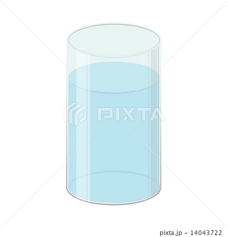 グラスに入った水　白背景 14043722