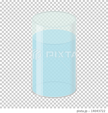 グラスに入った水　白背景 14043722
