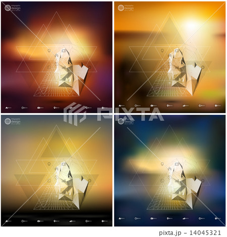 Abstract 3D pyramids. Infographic templates set for business or science design 14045321