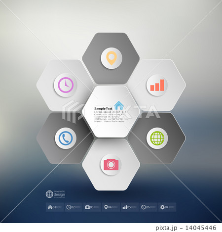 Infographic for business, geometric background, abstract blurred hexagonal pattern vector Infographic for business, geometric background, abstract blurred hexagonal pattern vector 14045446