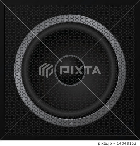Black loudspeaker closeup - vector Black loudspeaker closeup - vector 14048152