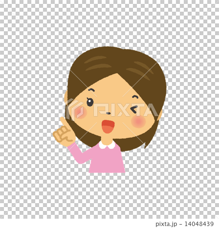 指差し ワンポイント 女の子のイラスト素材
