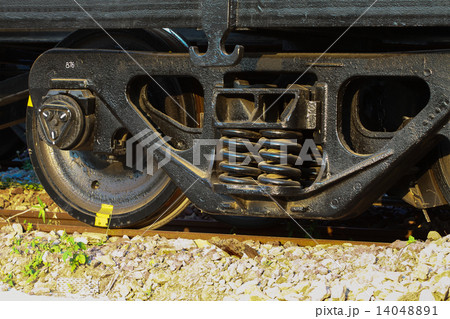 Wheel of train or railway, Supension base of...の写真素材 [14048891] - PIXTA