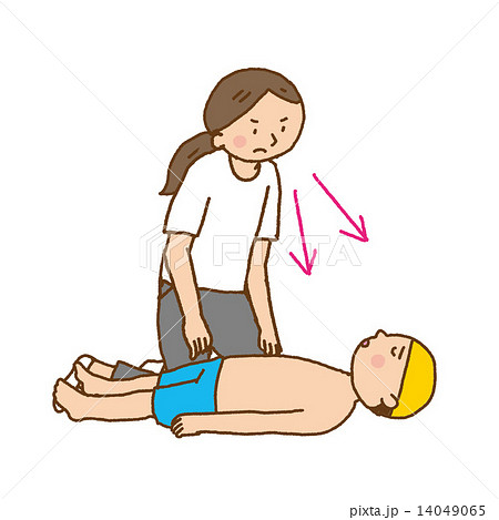 女性 こども 救命処置 イラスト 女性 こども 救命処置 イラスト 14049065