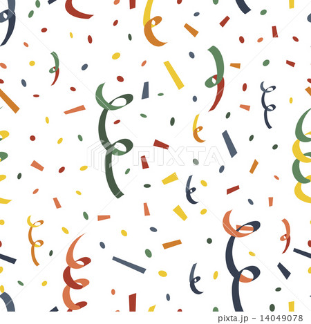 Exploding party popper with serpantin and confetti seamless pattern Exploding party popper with serpantin and confetti seamless pattern 14049078