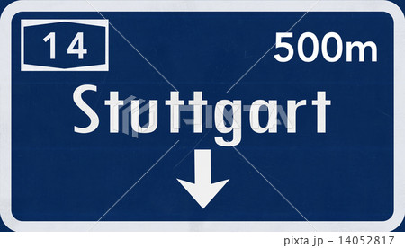 Stuttgart Germany Highway Road Sign Stuttgart Germany Highway Road Sign 14052817